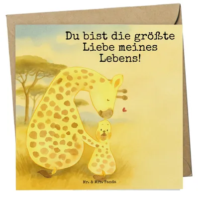 Produktbild von Mr. & Mrs. Panda Klappkarte Giraffe Kind Design - Weiß - Geschenk, Tochter, Glückwunschkarte, Mama, faltkarte, Sohn, Lieblingsmensch, doppelkarte, Grußkarte, anlasskarte