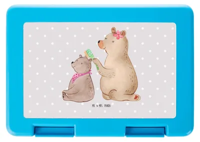 Produktbild von Mr. & Mrs. Panda Bentobox Bär Kind - Grau Pastell - Geschenk, Lunchbox, Snackbox, Muttertag, Vorratsbehälter, Bento Box, Mama, Mutter, Brot Aufbewahrungsbox, Bären