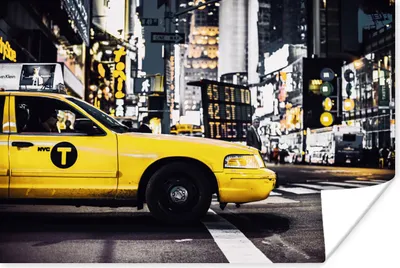 Produktbild von MuchoWow® Poster New York - Taxi - Gelb 120x80 cm - Bilder