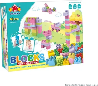 Zdjęcie produktu dla Klocki SOFT - Miękkie klocki konstrukcyjne 40 elementów 66622