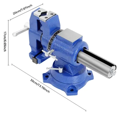 Produktbild von Schraubstock - Tischschraubstock 100 mm Spannweite - 360° drehbar - Sphäroguss - Schwerlast - Für Werkbank - Manuell