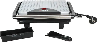 Immagine prodotto di alpina contact grill Optigrill 230V/1000W - sandwich maker - panini grill - multigrill per verdure, pane e carne - grill da tavolo con rivestimento antiaderente - vaschetta di raccolta - nero/rosso