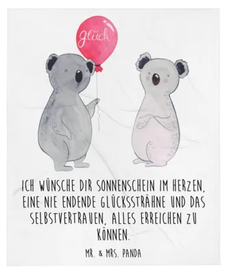 Produktbild von Mr. & Mrs. Panda Sofaüberwurf Koala Luftballon - Weiß - Geschenk, Tagesdecke, Kuscheldecke, Bettdecke, Decke, Party, Geburtstag, Couchdecke