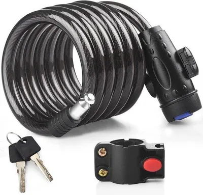 Produktbild von Famanu Fahrradschloss Sicherheitskabel - Heavy Duty 12mm für Fahrräder, Roller und mehr