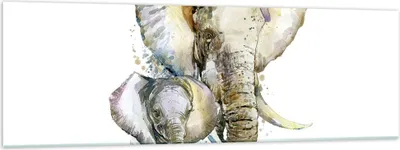 Produktbild von Bilder auf glas - Elefanten tier safari afrika - 160x50cm - Glasbilder - Wandbilder - Kunstdruck - zum Aufhängen bereit - Wanddekoration aus Glas - Glas Bilder - Wandbild auf Glas - GAB160x50-2884
