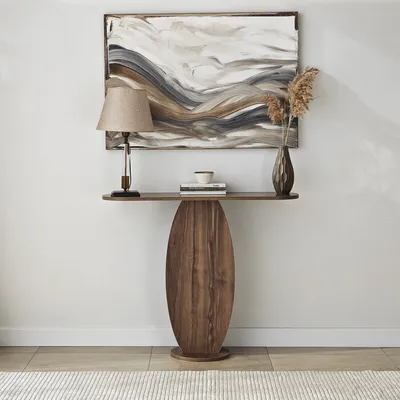 Zdjęcie produktu dla Skye Decor, Ellittica - Walnut, komoda z szufladami, 100% PANELE POWLEKANE MELAMINĄ, orzech, 100 x 30 x 81 cm