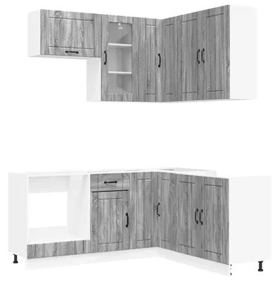 Immagine prodotto di vidaXL Modulo cucina LUCCA, 8 pezzi, grigio Sonoma, materiale plastico simile al legno