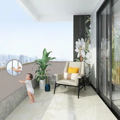 Obrázek produktu pro Balkonový větrolam 80 x 200 cm, ochrana proti UV záření, voděodolný, barva taupe