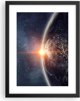 Produktbild von Gerahmtes Poster - Schwarzer Rahmen - Kosmos Erde Sonne - 30x40 cm - Wand Bild - Wanddeko - Wandbilder - Kunstposter - Wandposter - Bilderrahmen - Bilder - Kunstdruck - Wandbild - P2BPA30x40-4343