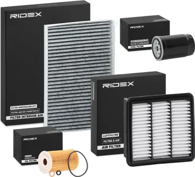 Produktbild von RIDEX Filterset Inspektionspaket Filtersatz für HYUNDAI i30 (FD) für KIA CEE'D Schrägheck (ED)