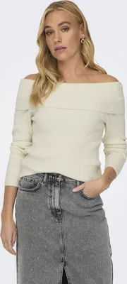 Image de Pull en maille douce à manches longues et épaules apparentes. | S
