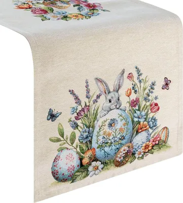 Produktbild von EUROFIRANY | Tischläufer - Tischtuch - bunt - 40 x 100 cm - Mitteldecke - Ostermotiv - Dekorativ