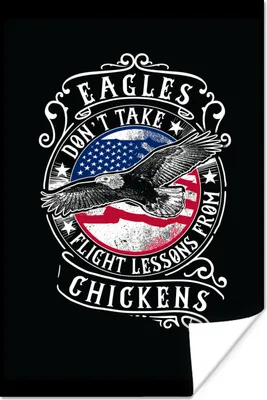 Produktbild von MuchoWow® Poster Adler - Flagge - Retro - Zitat 40x60 cm - Plakate für die Wand - Poster Babyzimmer