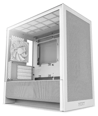 Zdjęcie produktu dla Obudowa komputerowa NZXT H3 Flow - Micro-ATX, zoptymalizowana pod kątem przepływu powietrza - kolor biały