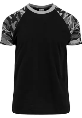 Obrázek produktu pro Pánské tričko Urban Classics Raglan Contrast Tee blk/darkcamo - S