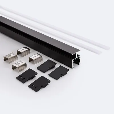 Produktbild von Aluminiumprofil Aufbau Doppelseitig 2m Schwarz für LED Streifen bis 10 mm 2 m