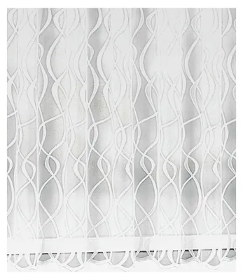 Produktbild von Fertigstore mit Kräuselband, Jacquard Wellen, Weiß, 300 x 160 cm