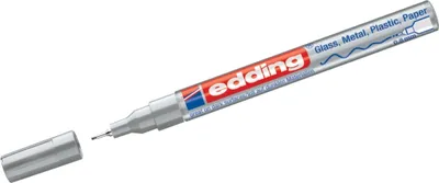 Produktbild von Glanzlack-Marker edding 780 silber Packung mit 10 Stück