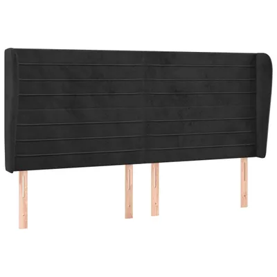 Produktbild von vidaXL Kopfteil mit Ohren Schwarz 183x23x118/128 cm Samt