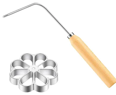 Productafbeelding van TRANKIELO® - Aluminium wafelvorm met houten handvat - Duurzaam en hittebestendig keukengereedschap