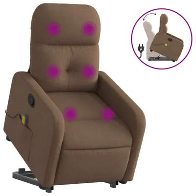 Produktbild von Massagesessel mit Aufstehhilfe Braun Stoff