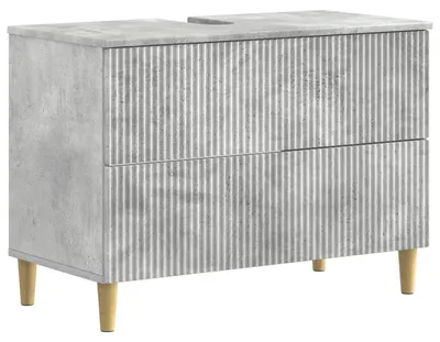 Image de vidaXL Meuble sous-lavabo ARNHEM, gris béton, 82 x 41 x 59 cm