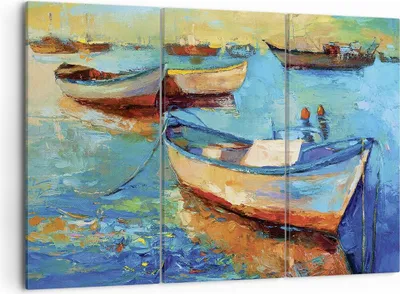 Produktbild von Bild auf Leinwand - Leinwandbild - 3 Teile - £ódŸ Hafen Bunt - 105x70cm - Wand Bild - Wanddeko - Wandbilder - Leinwanddruck - Bilder - Wanddekoration - Leinwand bilder - Wandbild - CE105x70-4160
