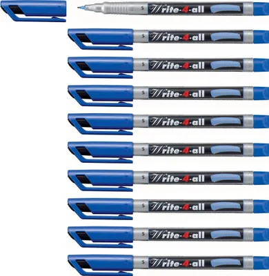 Obrázek produktu pro STABILO Write-4-all, Modrá, Modrá, Stříbrná, 0,4 mm, Keramický, Fólie, Sklo, Kov, Plast, 10 mm, 148 mm