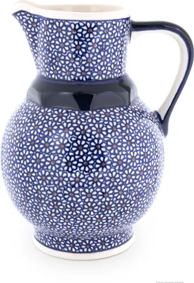Produktbild von Bunzlauer Keramik 1,75L Krug – traditionelle Kanne mit bauchiger Form & schmalem Hals, Nachbildung 120