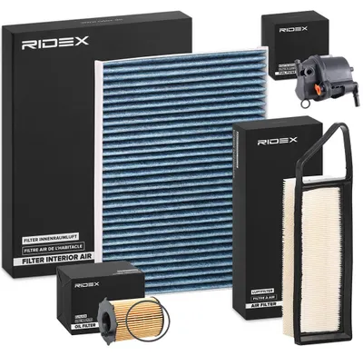 Produktbild von RIDEX Filterset Inspektionspaket Filtersatz für FORD Fiesta Mk6 Schrägheck (JA8, JR8) Fiesta Mk6 Kastenwagen