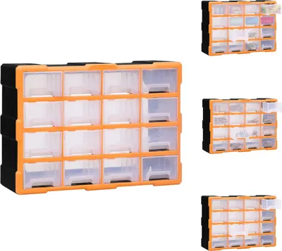 Obrázek produktu pro vidaXL Vícezásuvkový organizér 16 zásuvek 52x16x37 cm - Boxy na nářadí