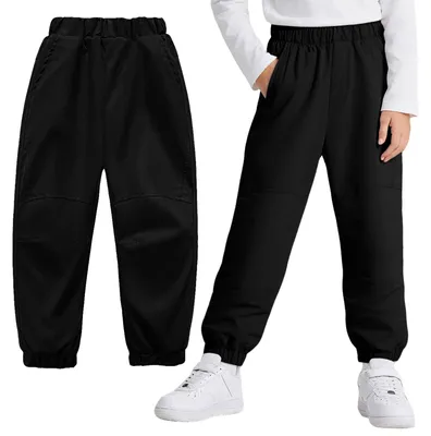 Imagen del producto de Pantalones para niños, impermeables y resistentes al viento, transpirables con forro de malla, talla 158-164, ideales para actividades al aire libre