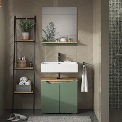 Obrázek produktu pro Koupelnové zrcadlo Vicco Marelle Zelená/umělecká 60 x 67 cm s policí, Model 54403