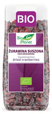 ŻURAWINA SUSZONA CIĘTA NIESŁODZONA BIO 100 g - BIO PLANET