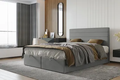 Produktbild von VELAR Boxspringbett mit bettkasten "ROSALIA", 140 cm, Grau