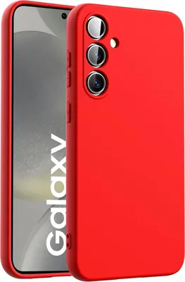 Produktbild von Conie TPU Schutzhülle für Samsung Galaxy S25 Tasche Case Cover Bumper Silikon Mikrofaser Inlay Hülle in Rot matt