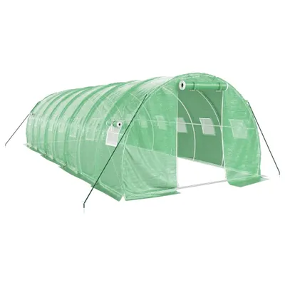 Produktbild von Gewächshaus mit Stahlrahmen Grün 24 m² 8x3x2 m