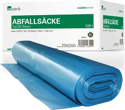 Produktbild von mpack Abfallsäcke 120 Liter T60 (29my) blau