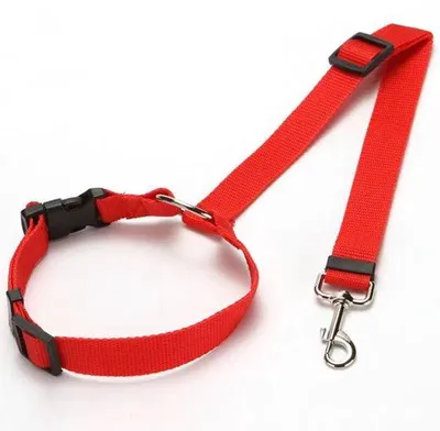 Image de Ceintures de sécurité pour chiens, cordes en nylon, pour la banquette arrière, colliers réglables, accessoires pour animaux de compagnie, rouge, 35-47,5*42,5-75 cm