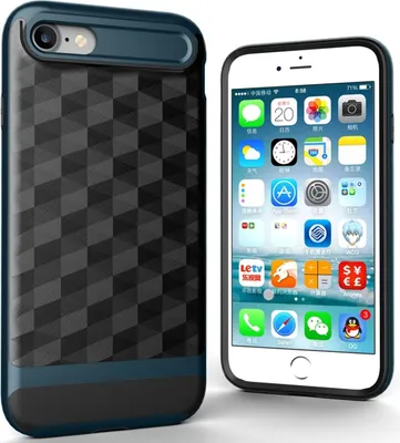 Produktbild von Hülle für Apple iPhone 7 Backcover Case Handy Schutzhülle - Cover 3D Prisma Design Navy Blau