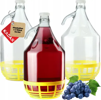 Image de KADAX Ballon à vin, Ballon en verre pour le vin, Tonneau à vin en verre, Ballon de fermentation, Tonneau pour le vin en verre