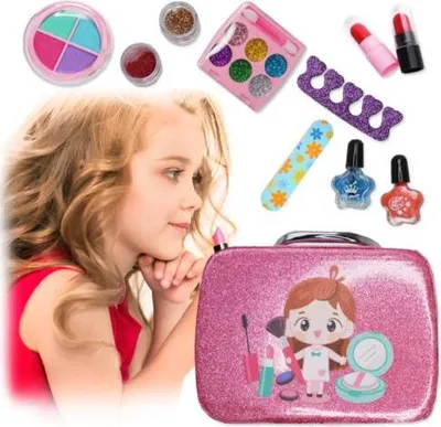 Immagine prodotto di Set di cosmetici per il trucco per bambini e bambine, astuccio, ombretto, smalto per unghie