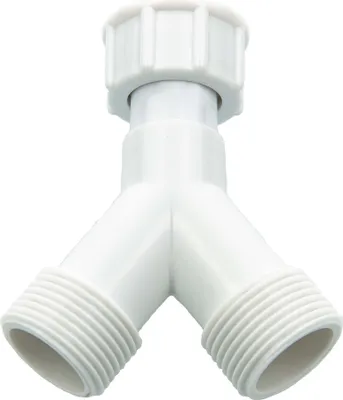 Produktbild von tecuro 2-Wege Y-Verteiler Gabelstück allseitig 3/4 Zoll AG/AG/IG - Kunststoff weiß