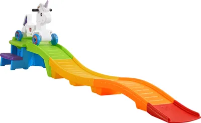 Image de Step2 Unicorn Up & Down Roller Coaster montagnes russes pour enfants | Véhicule licorne pour le jardin ou l'intérieur | Jouets pour enfants avec voiture