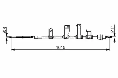 Produktbild von BOSCH Handbremsseil Seilzug Feststellbremse für HYUNDAI i20 (PB, PBT) Hinten Links 1 987 482 349