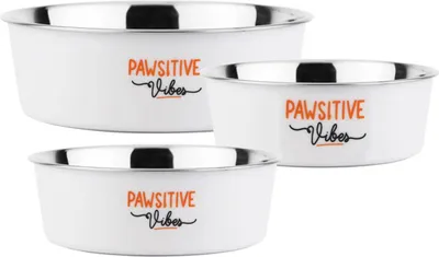 Produktbild von Nobby Hundenapf Pawsitive Vibes weiß, Fassungsvermögen: 1,8 l