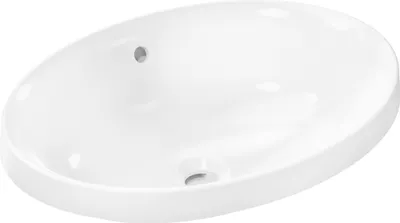 Produktbild von Einbauwaschtisch Xuniva D 55x40cm o HL m ÜL weiß mit SmartClean weiß mit SmartClean