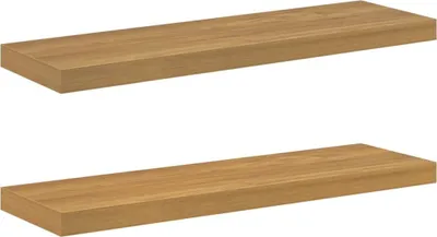 Obrázek produktu pro vidaXL Nástěnná police, 2 ks, hnědá, 90 x 23,5 x 4 cm, dřevotříska