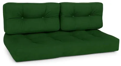 Produktbild von Beautissu Palettenkissen Outdoor 1x Sitzkissen & 2x Rückenkissen, Grün