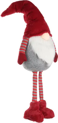 Produktbild von EGLO Living Weihnachtswichtel Ikara, Wichtel Weihnachten groß, Weihnachtsdeko aus Stoff in rot, grau und weiß, H 90 cm